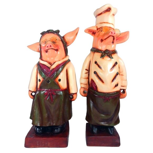 Vtg Bombay 25" R Shipman Pig Chef Cook Maid Sculptures Kitchen Restaurant Decor - Picture 2 of 15